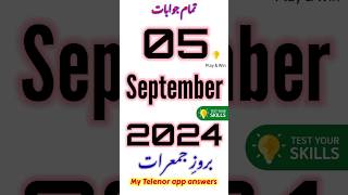 05 September 2024  My Telenor app today questions viralvideo shorts viral shortvideo trend [upl. by Wendelin]