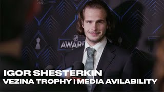 New York Rangers Igor Shesterkin Vezina Trophy Media Availability  June 21 2022 [upl. by Enrol770]