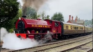 Bagnall 060ST  401 Vulcan  Whistle  Severn Valley Railway  Highley  160923 [upl. by Melburn]