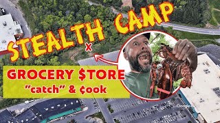 STEALTH CAMPING Between 2 Grocery Stores  Catch amp Cook 🦞 [upl. by Vassili960]