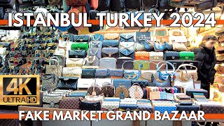 ISTANBUL TURKEY 2024 GRAND BAZAAR FAKE MARKET SHOPPING 4K ULTRA HD WALKING TOUR VIDEO [upl. by Mcgregor]