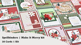 Spellbinders  Make It Merry Christmas kit  28 Cards 1 Kit [upl. by Trimble]