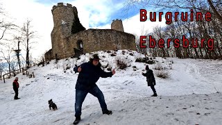 Burg Ebersburg auf den 700 m hohen Ebersberg Burgruine Ebersburg in der Rhön Unterwegs mit Justus [upl. by Lanevuj]