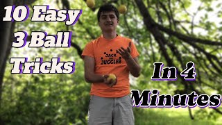 10 Easy 3 Ball Juggling tricks  Juggling tutorial [upl. by Yblocaj251]