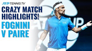 Fabio Fognini v Benoit Paire Crazy Moments amp Great Tennis  ATP Cup 2021 [upl. by Anyotal]