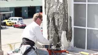 Spalling concrete repaired with stucco [upl. by Nosle]