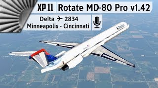 Rotate MD80 Pro v142 Tutorial Flight  KMSP to KCVG XPlane 11 [upl. by Aihtiekal916]