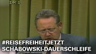 „Das tritt… nach meiner Kenntnis… ist das sofort“  SchabowskiDauerschleife zu reisefreiheitjetzt [upl. by Kensell]