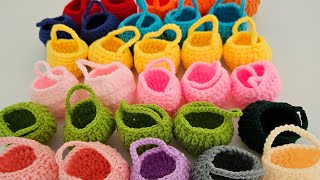 Crochet Time Crochet MINI BASKET【钩针学习】钩织钩针花迷你小包包 [upl. by Horlacher]