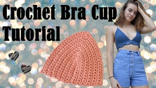 Crochet Bra Cup  TUTORIAL  DIY [upl. by Portwin]