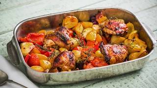 Traybake chicken with potatoes and peppers [upl. by Ajiat560]