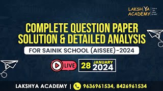 sainik school paper answer key  sainik school paper solution [upl. by Kenny]