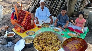 मोजक्या साहित्यात बनवा चुलीवरची झटपट चिकन बिर्याणी झणझणीत चिकन रस्सा  Restaurant Style Biryani [upl. by Hendrika407]