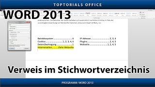 Verweis im Stichwortverzeichnis  Index Microsoft Word [upl. by Ahsihat]