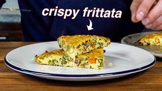 How to Make a FRITTATA with a Crispy Parmigiano Crust [upl. by Reinhold]