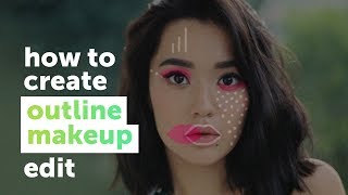 How to create Outline Makeup  PicsArt Tutorial [upl. by Nohtan]