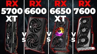 RX 5700 XT vs RX 6600 vs RX 6650 XT vs RX 7600  Teste Comparativo 1080P  1440P [upl. by Anav]