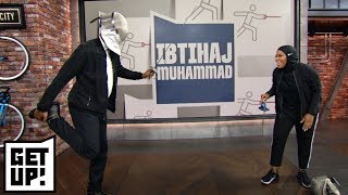 Jalen Rose gets fencing lesson from Olympian Ibtihaj Muhammad  Get UP  ESPN [upl. by Cate]