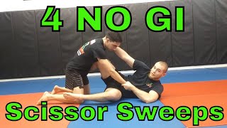 Four Ways to No Gi Scissor Sweep [upl. by Anilah714]