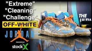 OffWhite Jordan 1 UNC Extreme Cleaning Challenge presented by StockX [upl. by Bell]