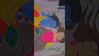 Krishna Radha drawing  krishna ji drawing krishna radha status krishna radha songviralvideo [upl. by Nodyarb]