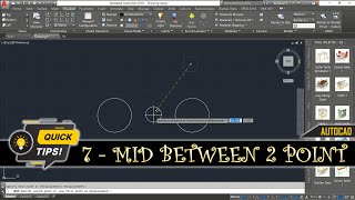 Mid Between Two Points  Beginner Tips 7  AutoCAD [upl. by Yrram]