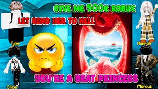 🌽TEXT to speech emoji Roblox 🌽HOW A PRINCESS USES 2 GUYS AT THE SAME TIME FOR ROBUX🌽 [upl. by Swehttam78]