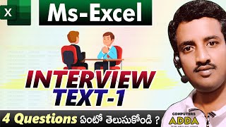 01 👉 MsExcel Interview Questions నేర్చుకోండి  😎 Basic to Expert Level  Excel Text in Telugu [upl. by Ranson192]