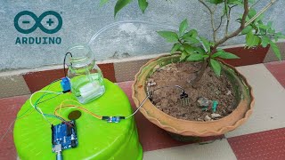 How to make Automatic Plant Watering System using Arduino UNO and Soil Sensor  Techie Lagan [upl. by Boone]