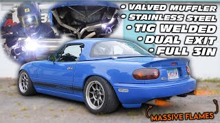 I Built The PERFECT TURBO MIATA Exhaust Sounds Insane [upl. by Weinman731]