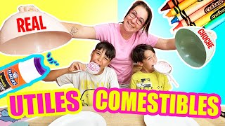 Material ESCOLAR✏️comestible vs útiles escolares REAL ¿Quien ganará [upl. by Aliam]