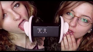 ASMR Twin Ear Licking Kissing and Other Mouth Sounds [upl. by Okikuy]