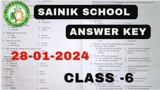 Sainik school 2024 paper solution and answer key  Sainik school class 6 answer key  aissee 2024 [upl. by Nadaba141]