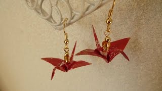 DIY Origami Crane Earrings [upl. by Kersten573]