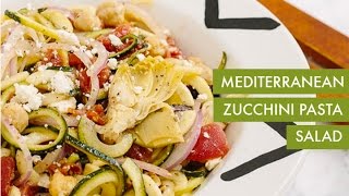 Mediterranean Zucchini Pasta Salad  Spiralizer Recipe [upl. by Ayekehs]