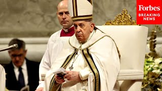 Pope Francis Leads Midnight Mass In Saint Peters Basilica Before Christmas [upl. by Bradlee]