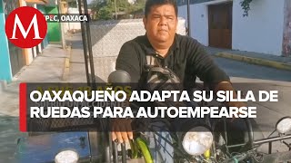 Hombre parapléjico hace motomandados en Oaxaca [upl. by Nahs]