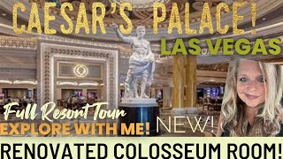 Caesar’s Palace Las Vegas Full Resort tour Renovated remodeled colosseum tower pool 2024 [upl. by Shirlie]