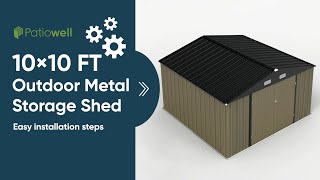 Patiowell Storage Shed  10 x 10 FT Assembly [upl. by Notsirb]