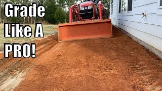 How to Grade Dirt with Compact Tractor Front End Loader [upl. by Salohci]