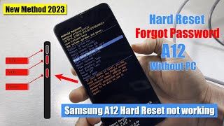 Samsung A12 Hard Reset Pin Lock Remove Without Pc  Method 2024 [upl. by Eoj868]