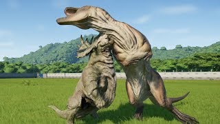 All Herbivores Destroys Acrocanthosaurus  Jurassic World Evolution [upl. by Galliett]