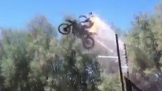 Bike Stunt Gone Wrong Caught on Tape [upl. by Gney]