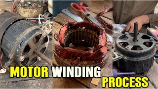 Rewinding process of electric motor step by step  at local workshop [upl. by Yhtrod]