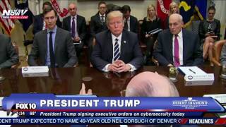 WATCH President Trump Signs Executive Orders on Cybersecurity FNN [upl. by Elizabeth]