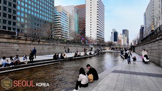 Walking from Myeongdong to Samcheongdong via Cheonggyecheon Stream •4k Seoul Korea [upl. by Dryfoos]