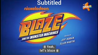 Blaze Y Los Monster Machines intro Theme Song Opening in English  en inglés en Nick Jr África [upl. by Odnanref]