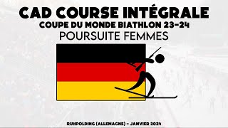 Biathlon  Poursuite Femmes  Ruhpolding Allemagne  Coupe du Monde 2324 Replay CAD 14012024 [upl. by Rufina]