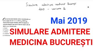 REZOLVARE Simulare admitere medicina generala Bucuresti mai 2019 [upl. by Ear45]