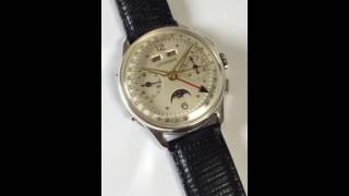 Vintage PreHeuer Leonidas Moonphase Triple Date Chronograph Datora Venus 200 [upl. by Tymon559]